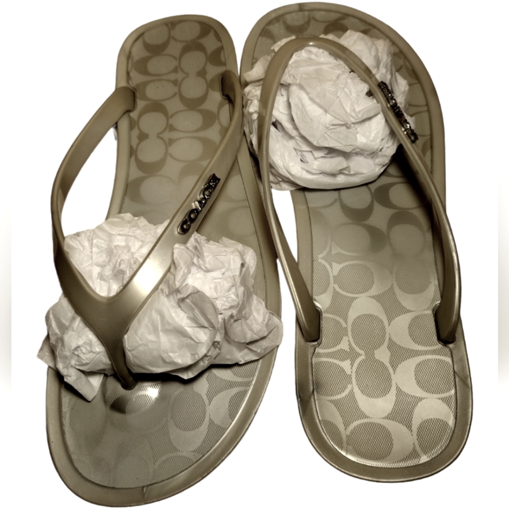 Coach Lyra Silver Sandals